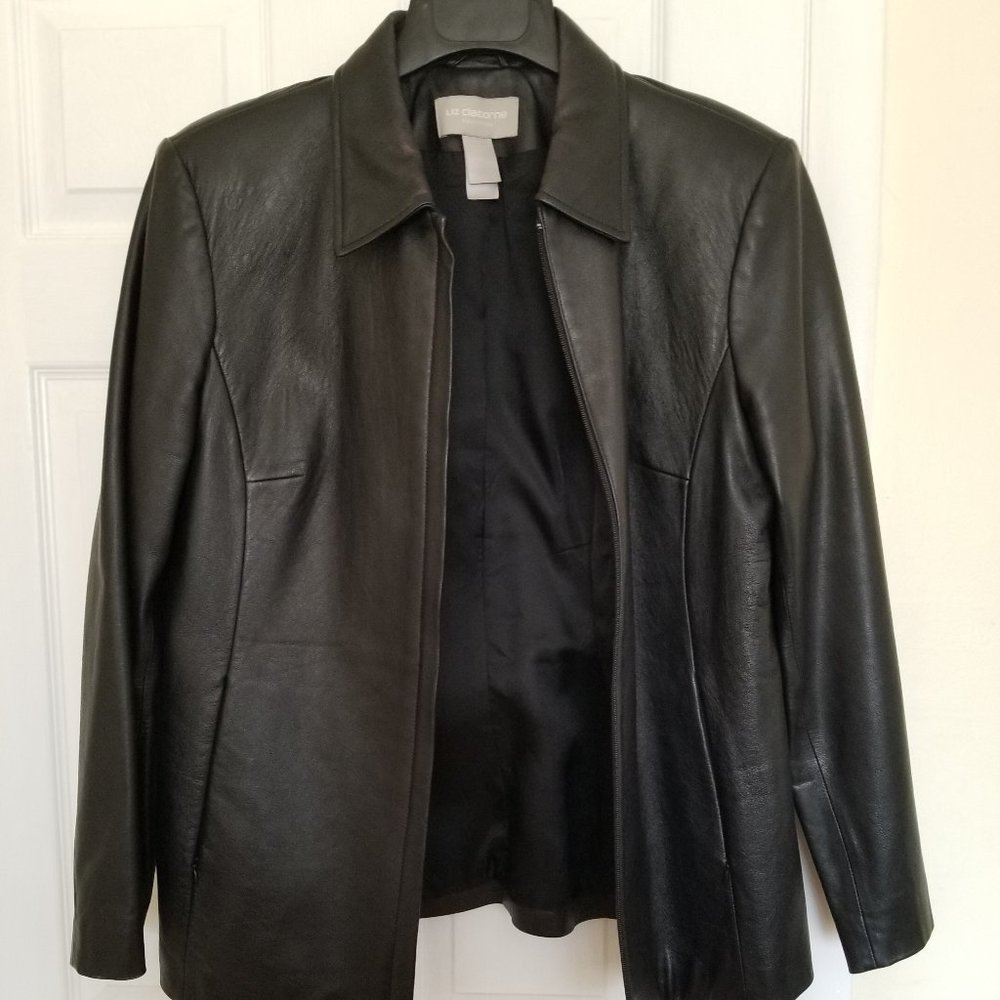 100% Leather Blazer Zip-Close - Picture 3 of 5
